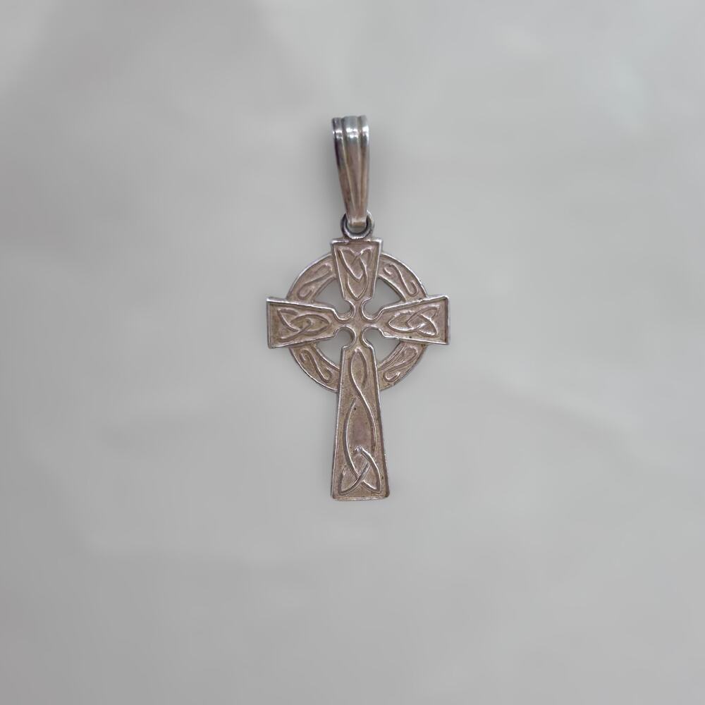 Sterling Silver Celtic Cross Pendant Charm 925 Christian Religious Jewelry